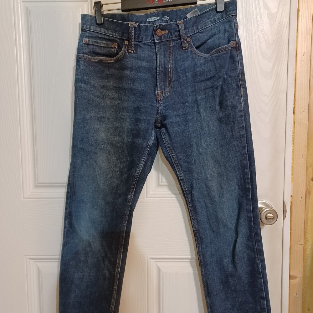 Old Navy Slim Built-In Flex Built-In Tough Dark Wash Jeans 32 x 30